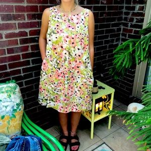 J. Jill Large Petite A-Line Linen Dress